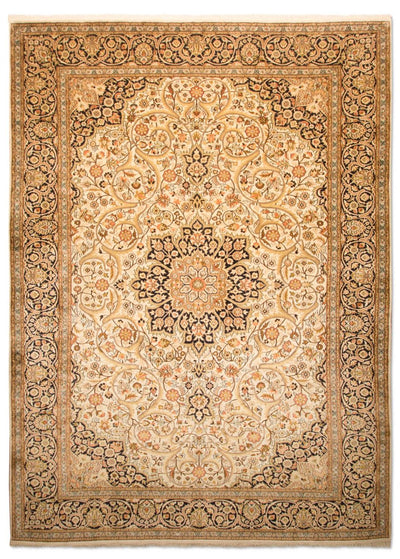 Kaschmir Seide Teppich 234x342cm - Orientteppich - beige