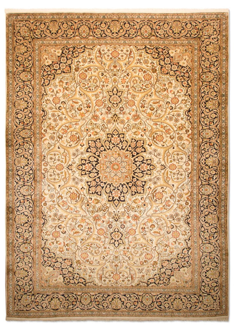 Kaschmir Seide Teppich 234x342cm - Orientteppich - beige