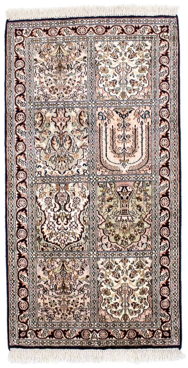 Kaschmir Seide Teppich 65x124cm - Orientteppich - mehrfarbig