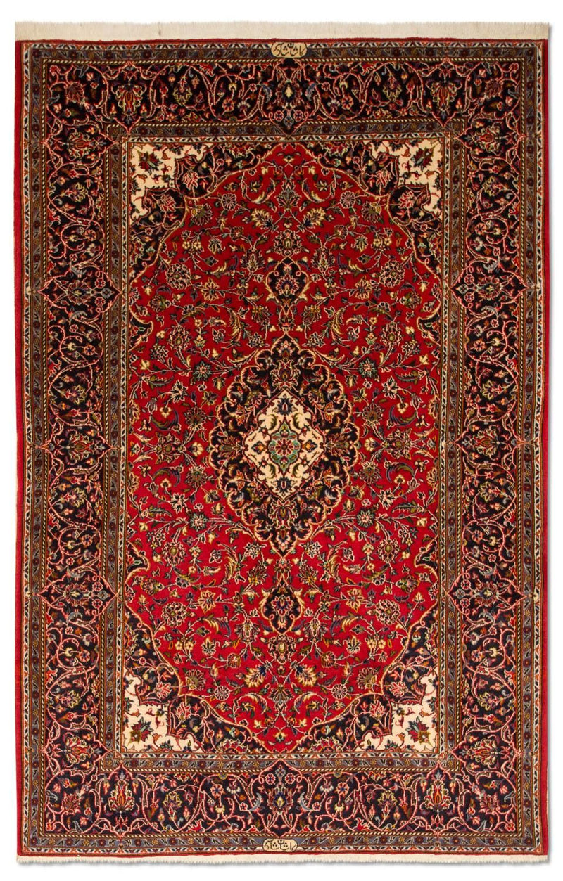 Keshan Teppich 141x216cm - Perserteppich - rot