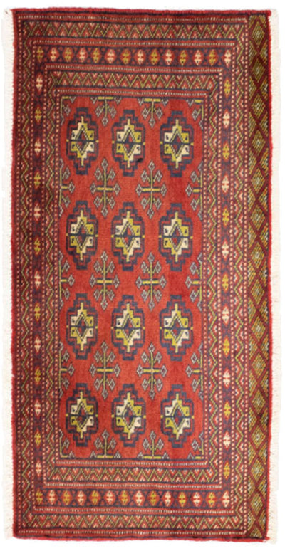 Turkaman Teppich 50x100cm - Orientteppich - rot