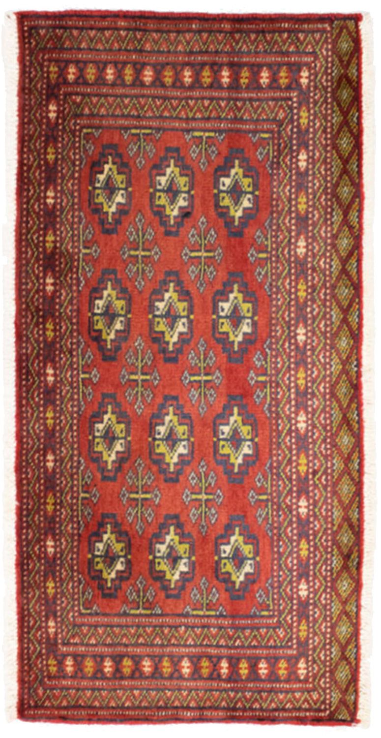 Turkaman Teppich 50x100cm - Orientteppich - rot