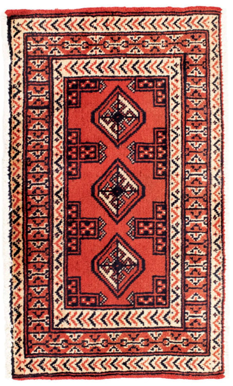 Turkaman Teppich 50x100cm - Orientteppich - rot
