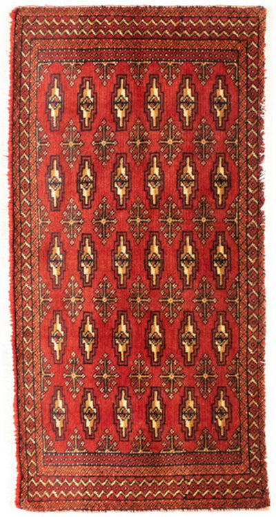 Turkaman Teppich 50x100cm - Orientteppich - rot