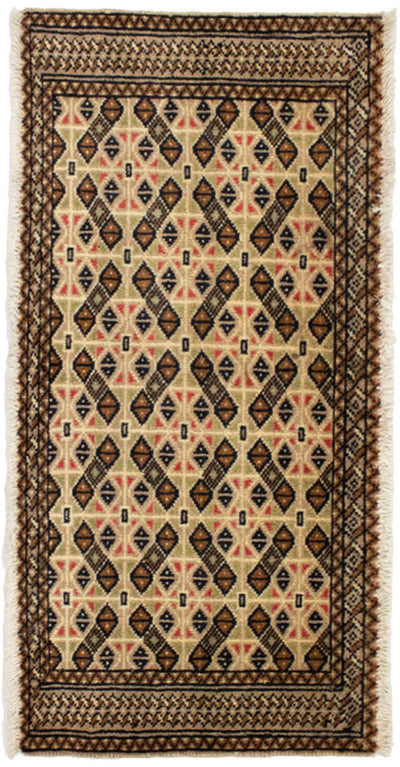 Turkaman Teppich 50x100cm - Orientteppich - beige