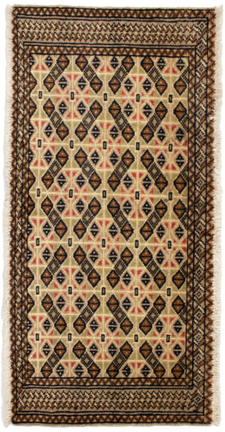 Turkaman Teppich 50x100cm - Orientteppich - beige