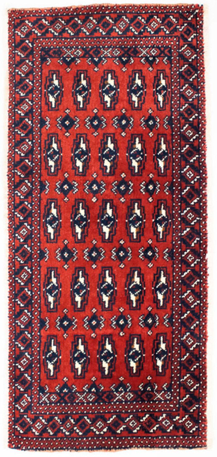 Turkaman Teppich 50x100cm - Orientteppich - rot