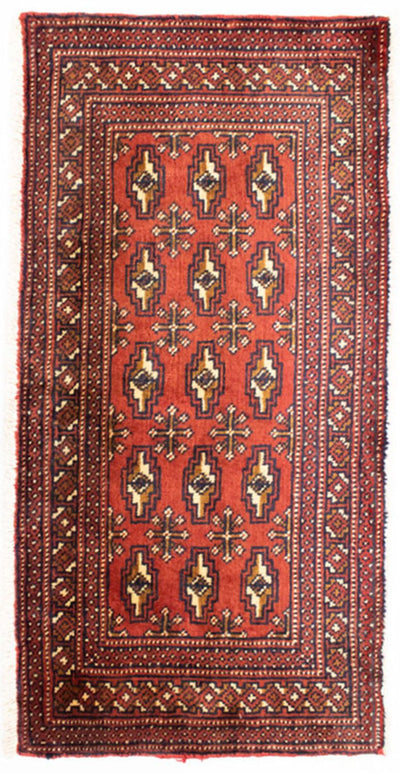 Turkaman Teppich 50x100cm - Orientteppich - rot