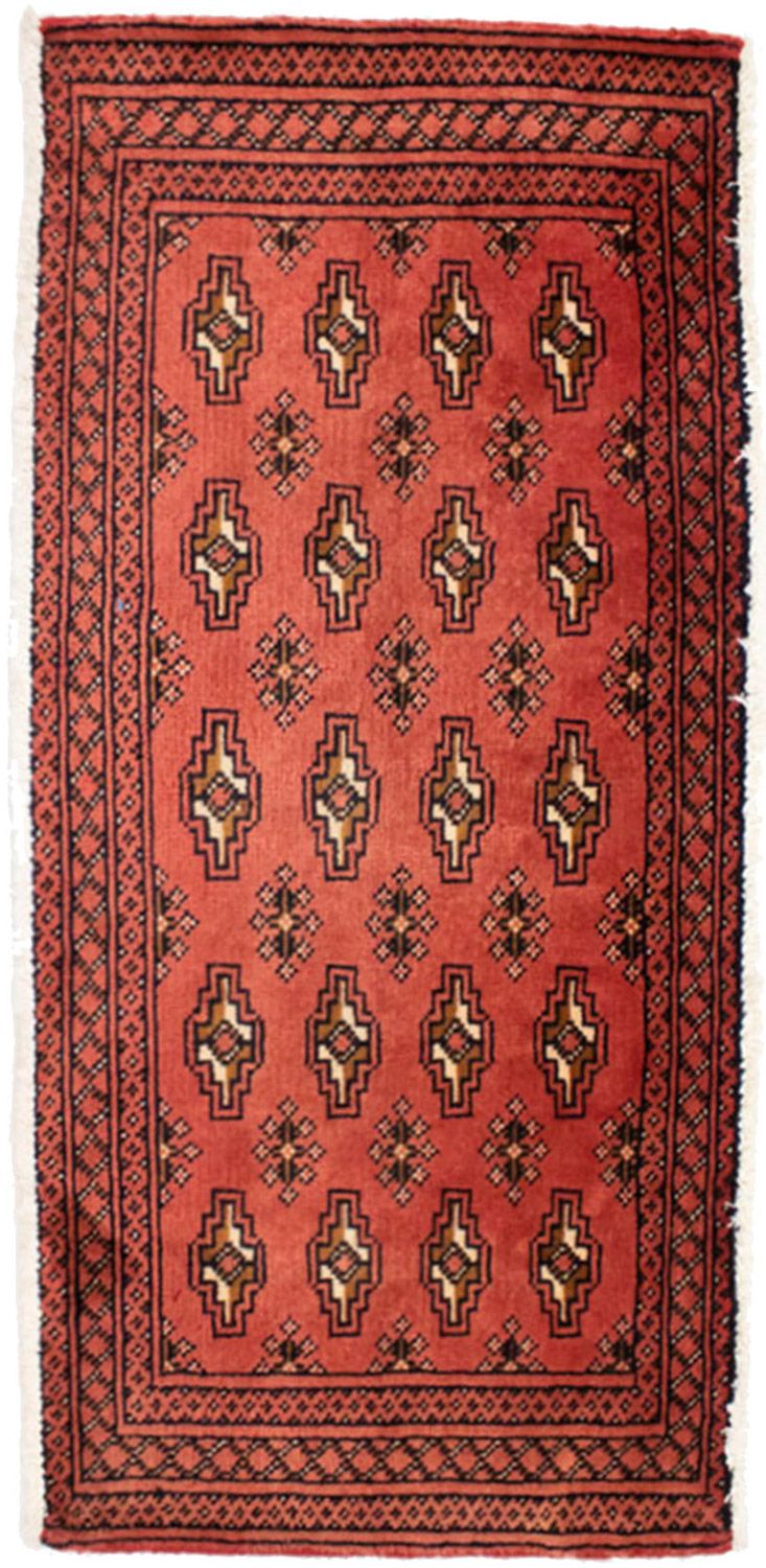 Turkaman Teppich 50x100cm - Orientteppich - rot