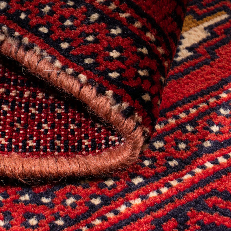 Turkaman Teppich 50 x 100 cm - dunkelrot