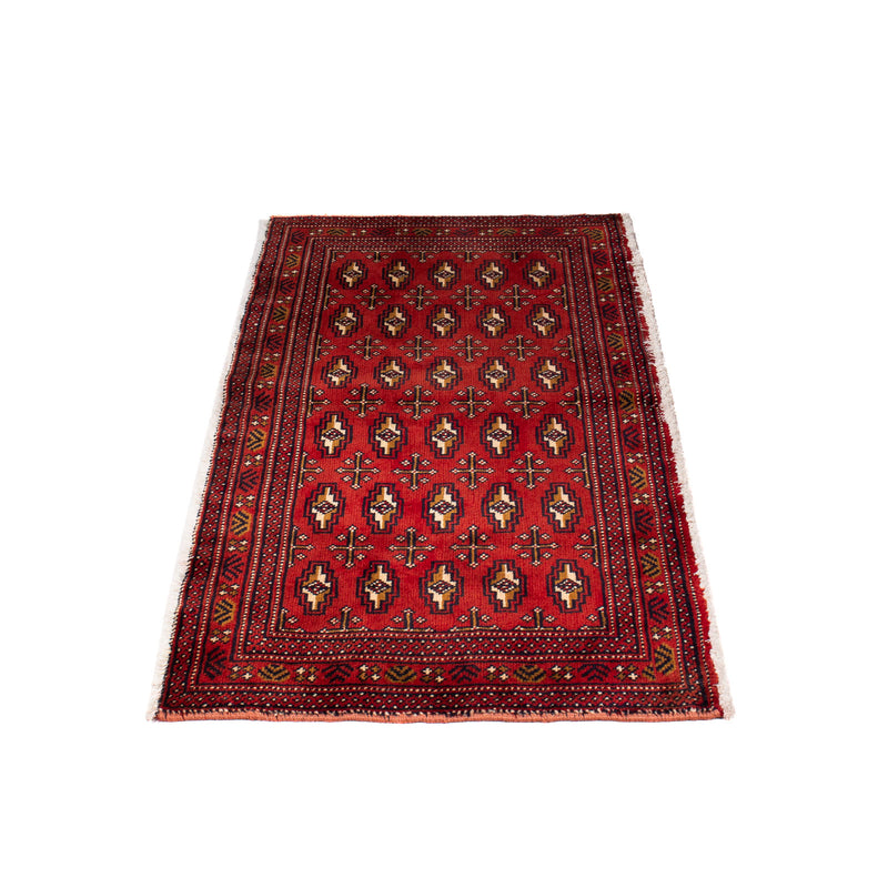 Turkaman Teppich 50 x 100 cm - dunkelrot