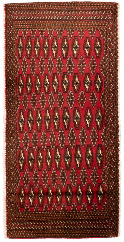 Turkaman Teppich 60x130cm - Orientteppich - rot