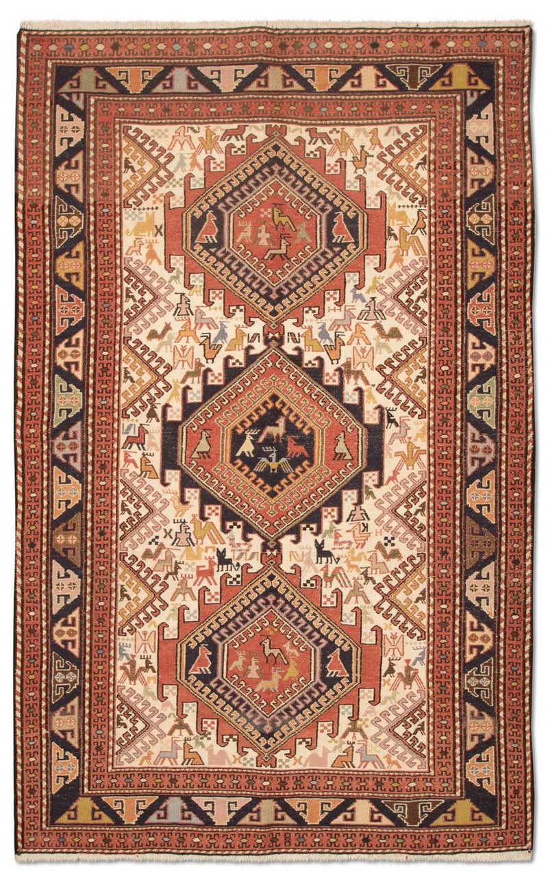Kelim Seide Teppich 122x194cm - braun