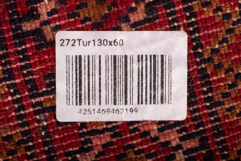 Turkaman Teppich 60 x 130 cm - dunkelrot