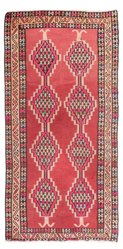 Kelim Teppich Old 185x380cm - rot