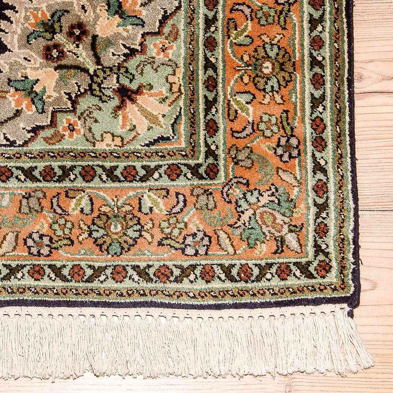 Kaschmir Seide Teppich 95x156cm - Orientteppich - dunkelblau