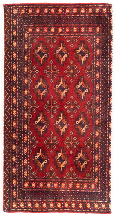 Turkaman Teppich 50x100cm - Orientteppich - rot