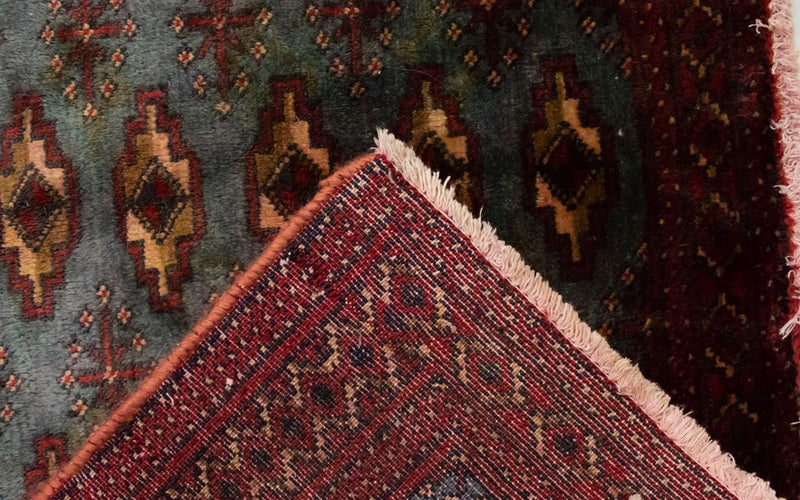 Turkaman Teppich 60x130cm - Orientteppich - blau