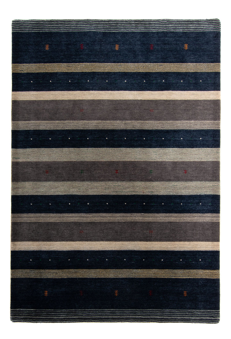 Loribaft Loom Teppich 172x240cm - Wollteppich - dunkelblau