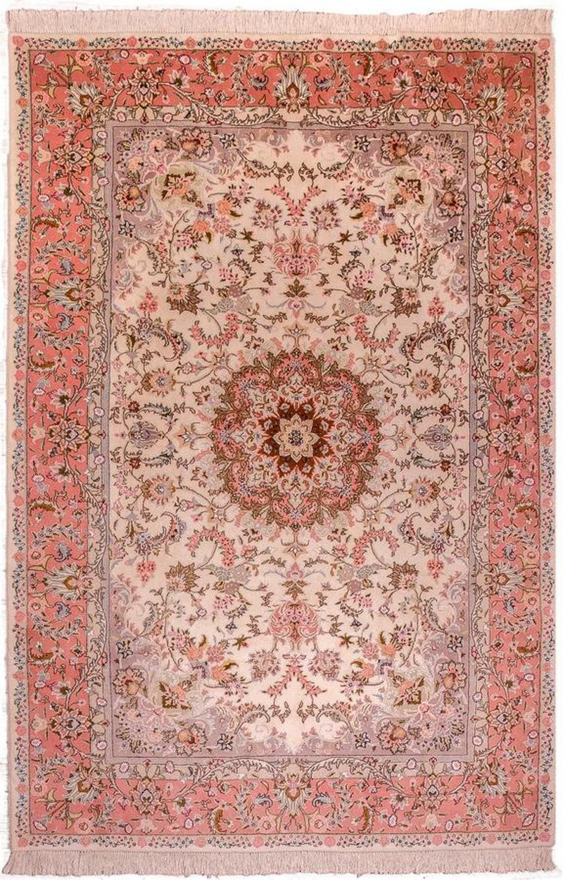 Täbriz - 40 Raj Teppich 200x298cm - Perserteppich - rosa