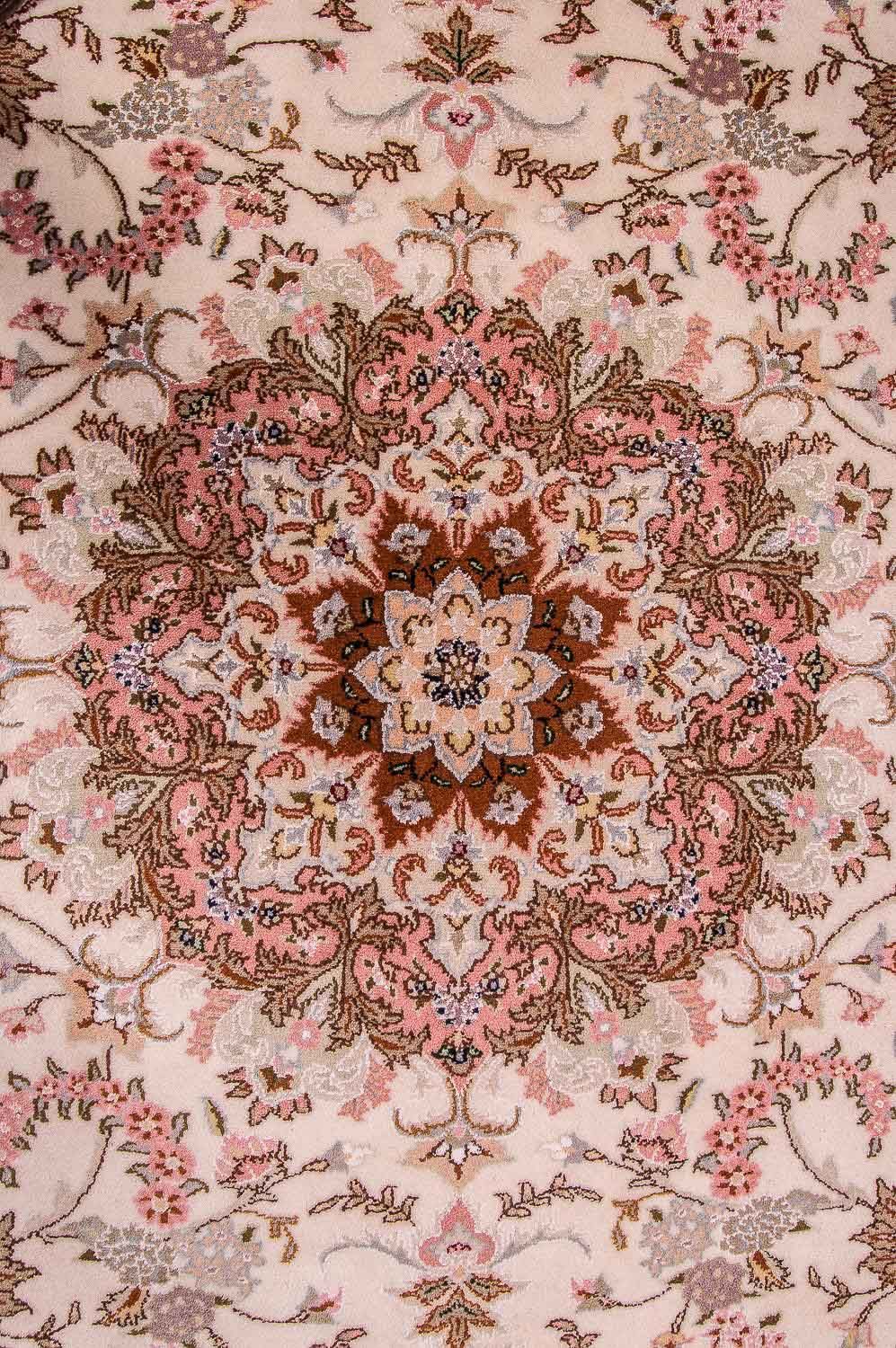 Täbriz - 40 Raj Teppich 200x298cm - Perserteppich - rosa