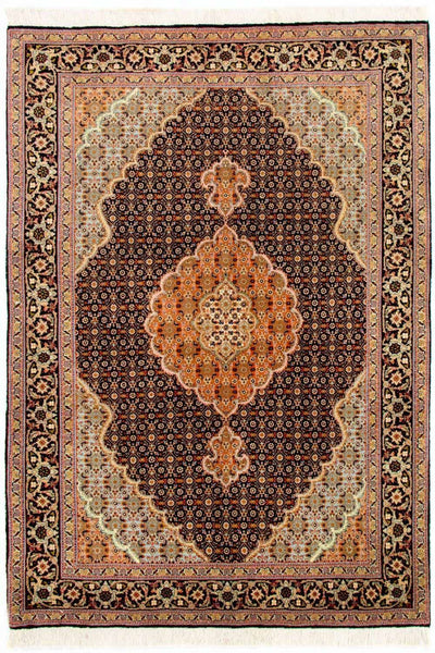 Täbriz - 50 Raj Teppich 101x146cm - Perserteppich - blau