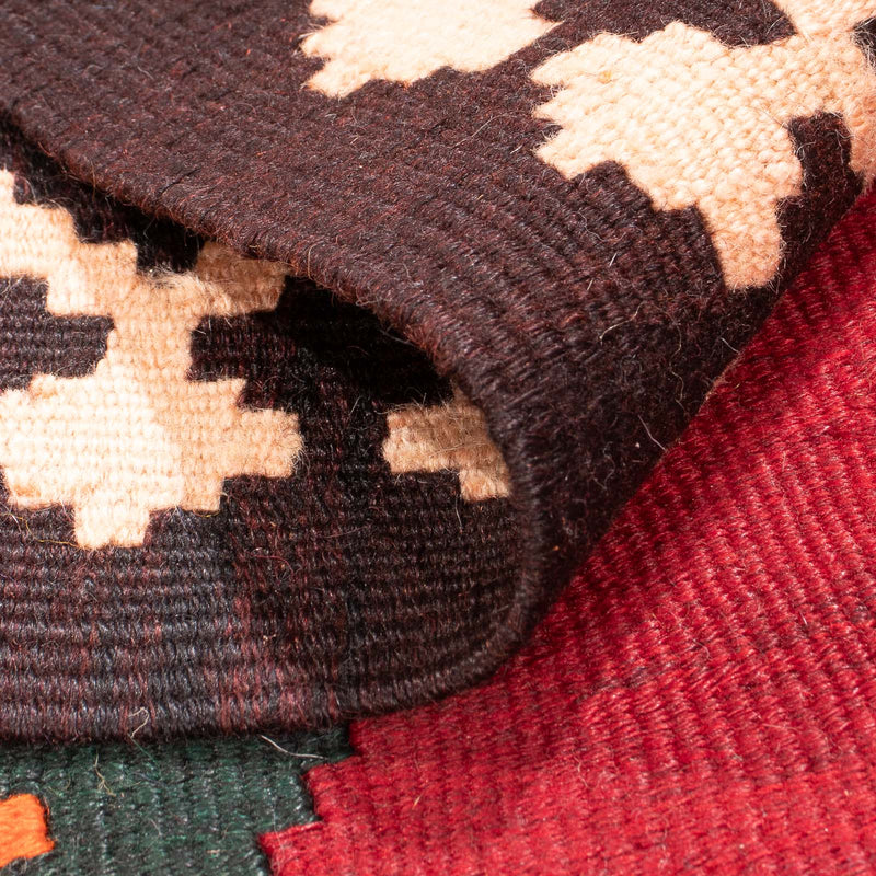 Kelim Teppich Old 124x440cm - dunkelrot