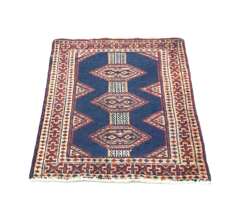 Turkaman Teppich 63x83cm - Orientteppich - blau