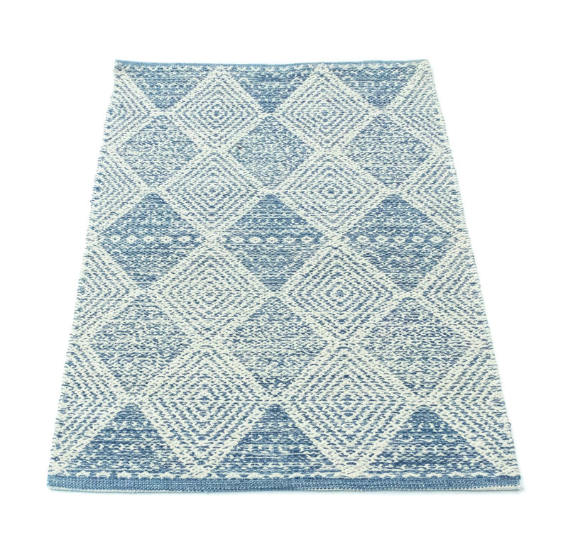 Kelim Modern Teppich 62x92cm - hellblau