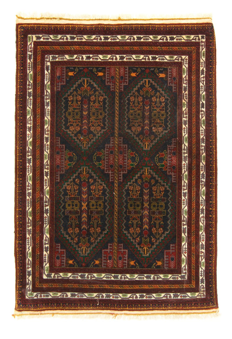 Afghan Teppich 100x140cm - Orientteppich - blau