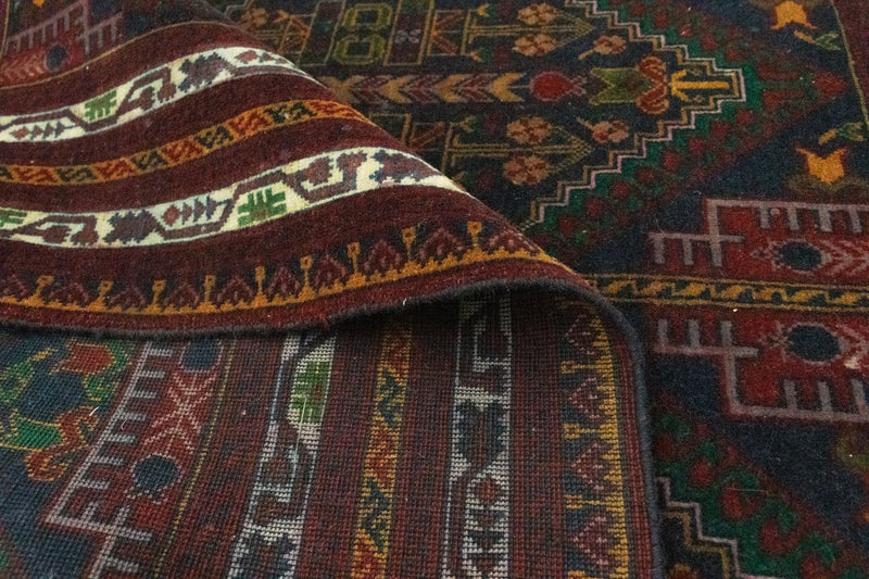 Afghan Teppich 100x140cm - Orientteppich - blau