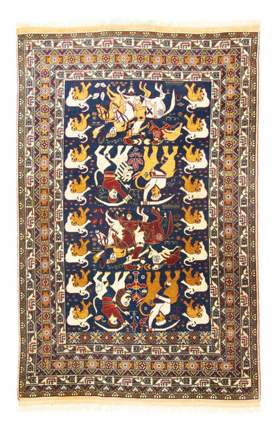 Afghan Teppich 128x195cm - Orientteppich - blau