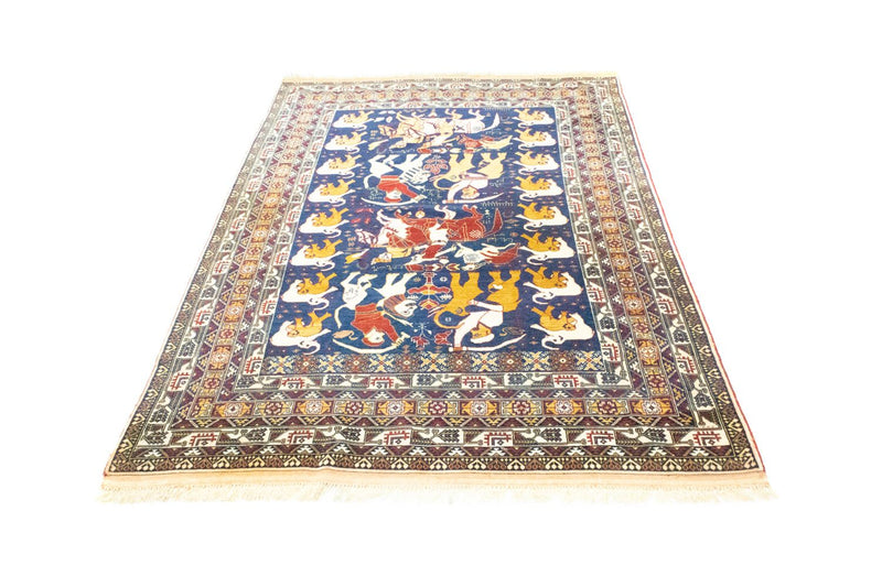 Afghan Teppich 128x195cm - Orientteppich - blau