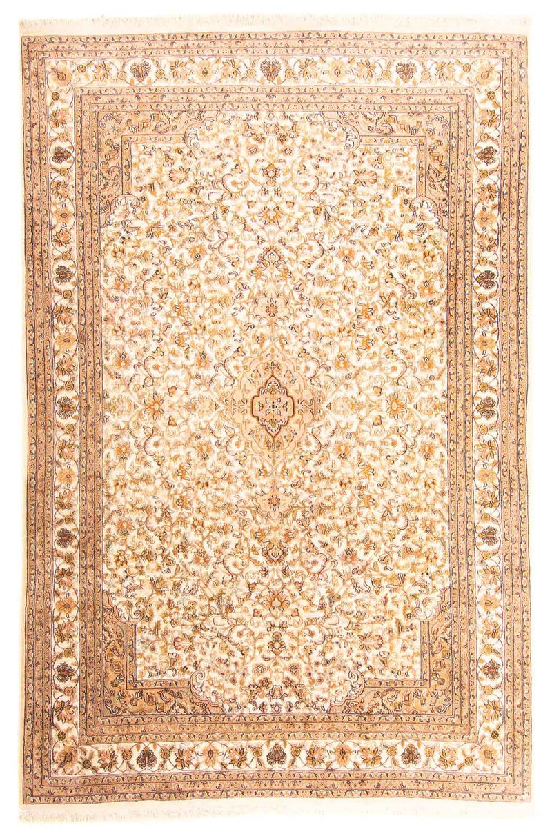 Kaschmir Seide Teppich 186x270cm - Orientteppich - beige