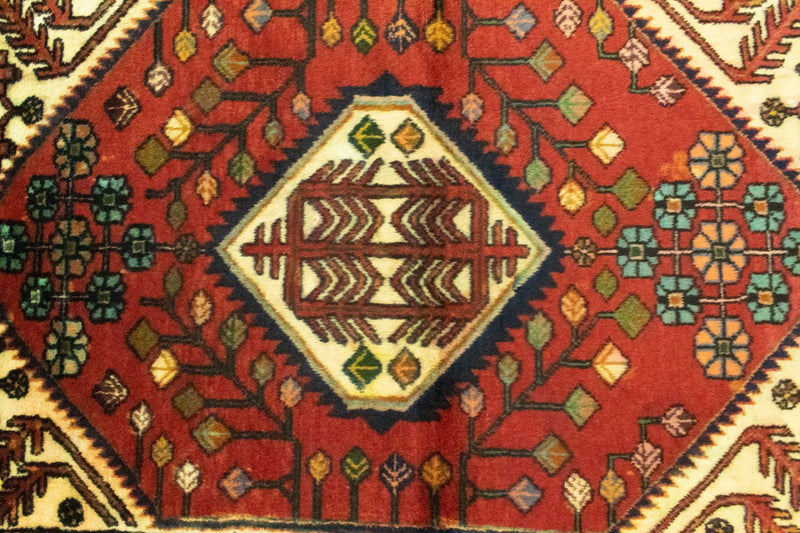 Hamadan Teppich 106x143cm - Perserteppich - orange