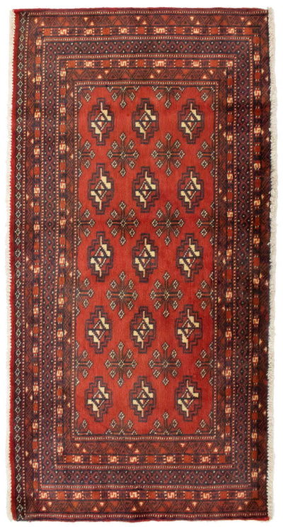 Turkaman Teppich 50x100cm - Orientteppich - rot