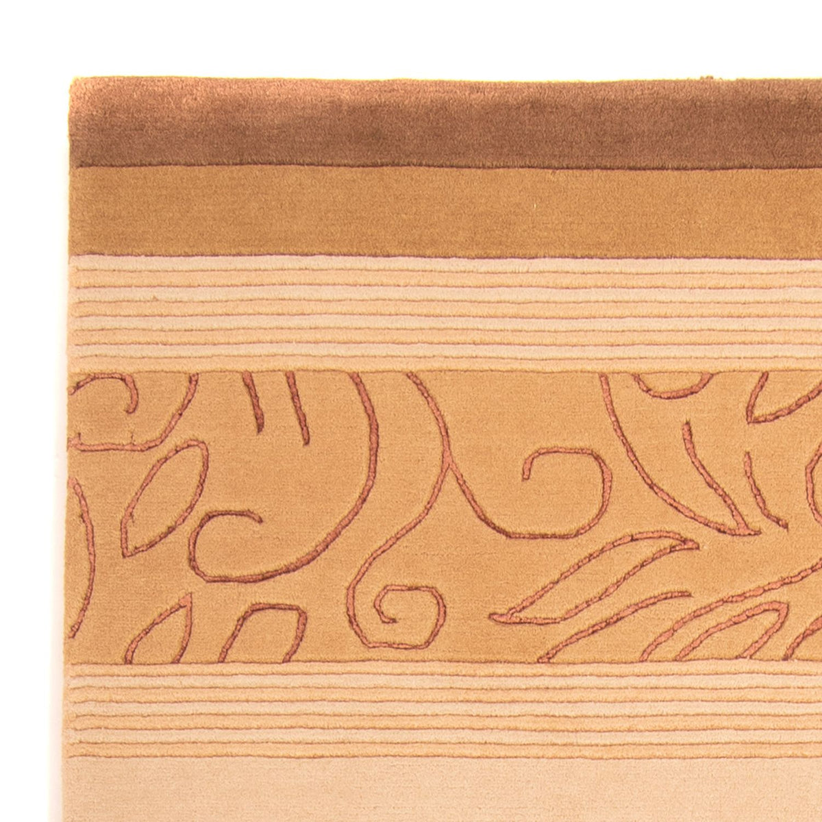 Nepal Teppich 144x200cm - Wollteppich - hellbraun