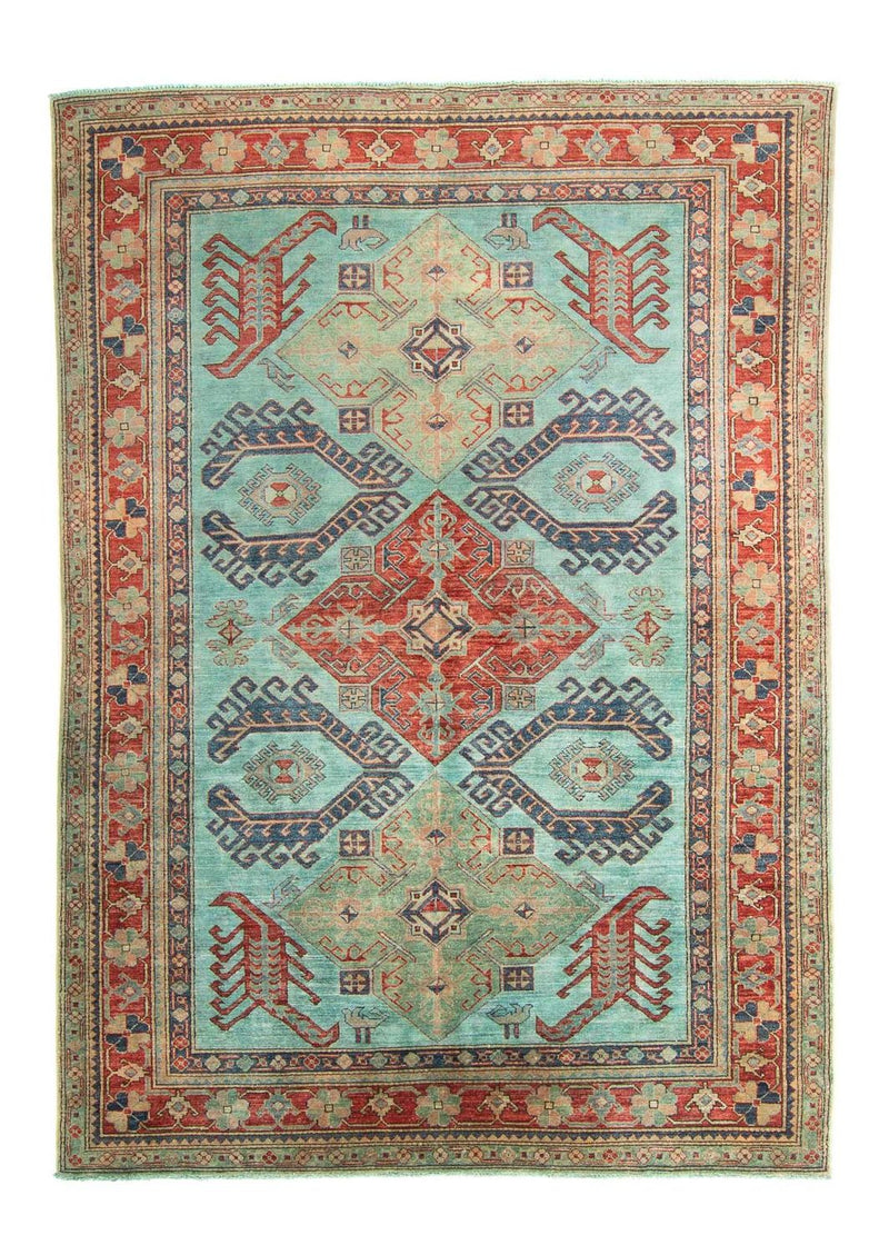 Kazak Teppich 186x267cm - Orientteppich - hellblau