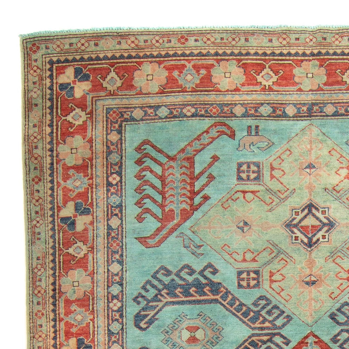 Kazak Teppich 186x267cm - Orientteppich - hellblau