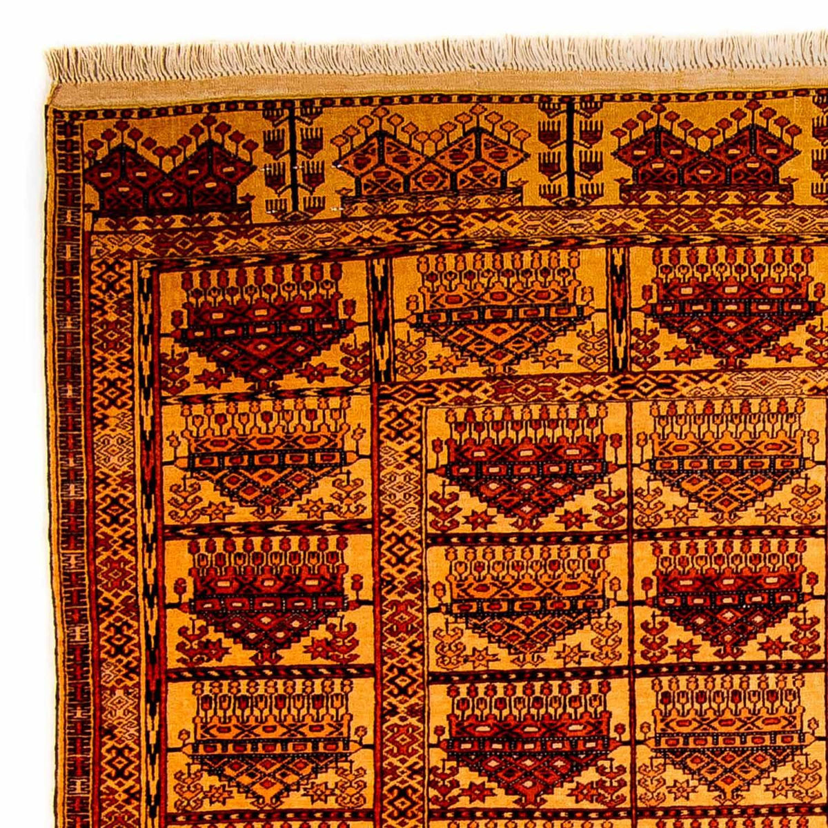 Afghan Seide Teppich 126x173cm - Orientteppich - gold