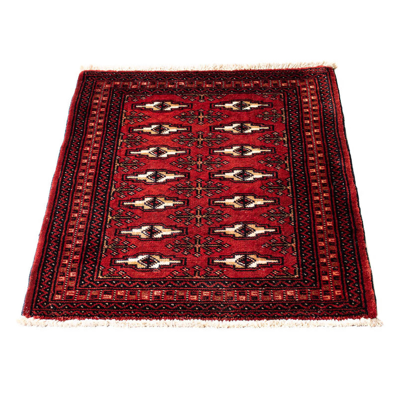 Turkaman Teppich 67x88cm - Orientteppich - dunkelrot