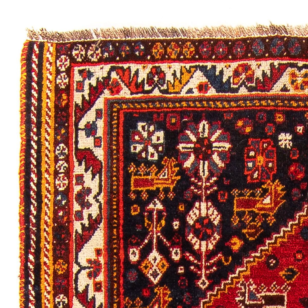 Ghashghai Teppich 115x142cm - Perserteppich - dunkelrot