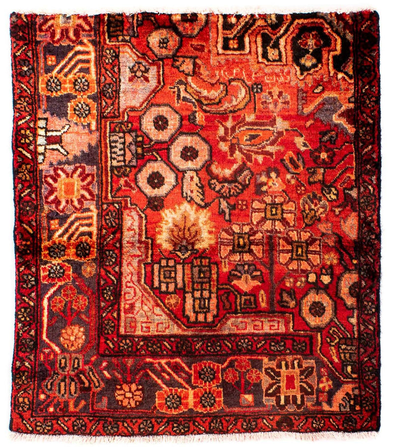 Nahavand Teppich 82x92cm - Perserteppich - dunkelrot