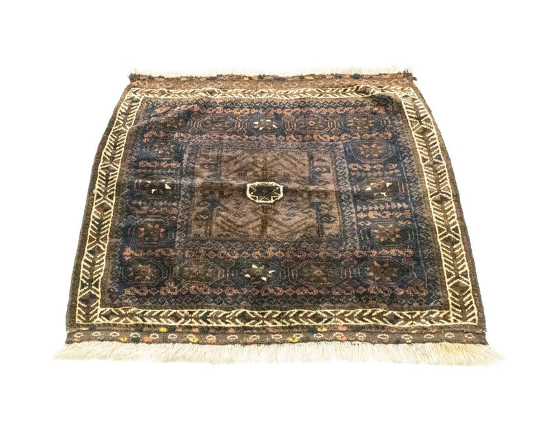 Afghan Teppich 80x80cm - Orientteppich - blau