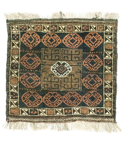 Afghan Teppich 64x66cm - Orientteppich - blau