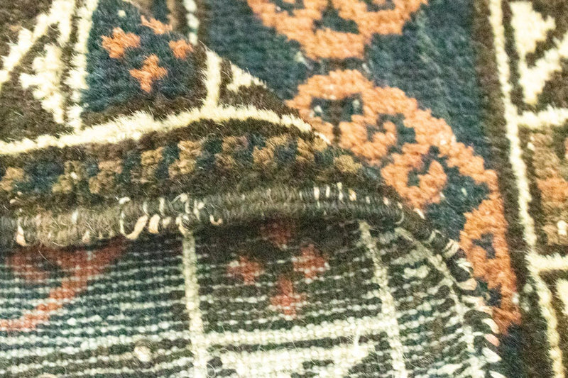 Afghan Teppich 64x66cm - Orientteppich - blau