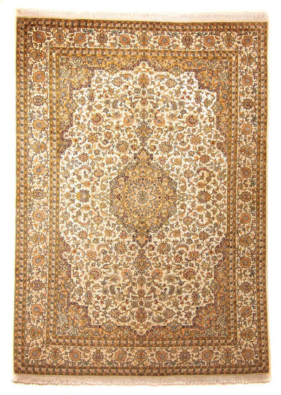 Kaschmir Seide Teppich 215x302cm - Orientteppich - beige
