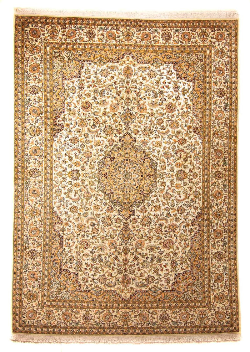 Kaschmir Seide Teppich 215x302cm - Orientteppich - beige