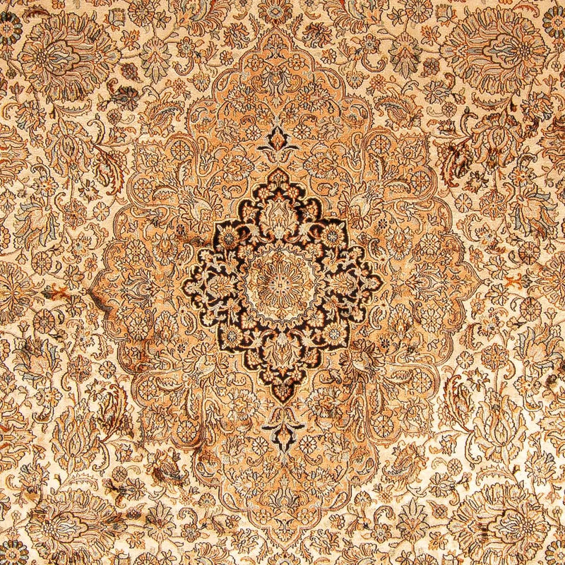 Kaschmir Seide Teppich 307x410cm - Orientteppich - hellbraun