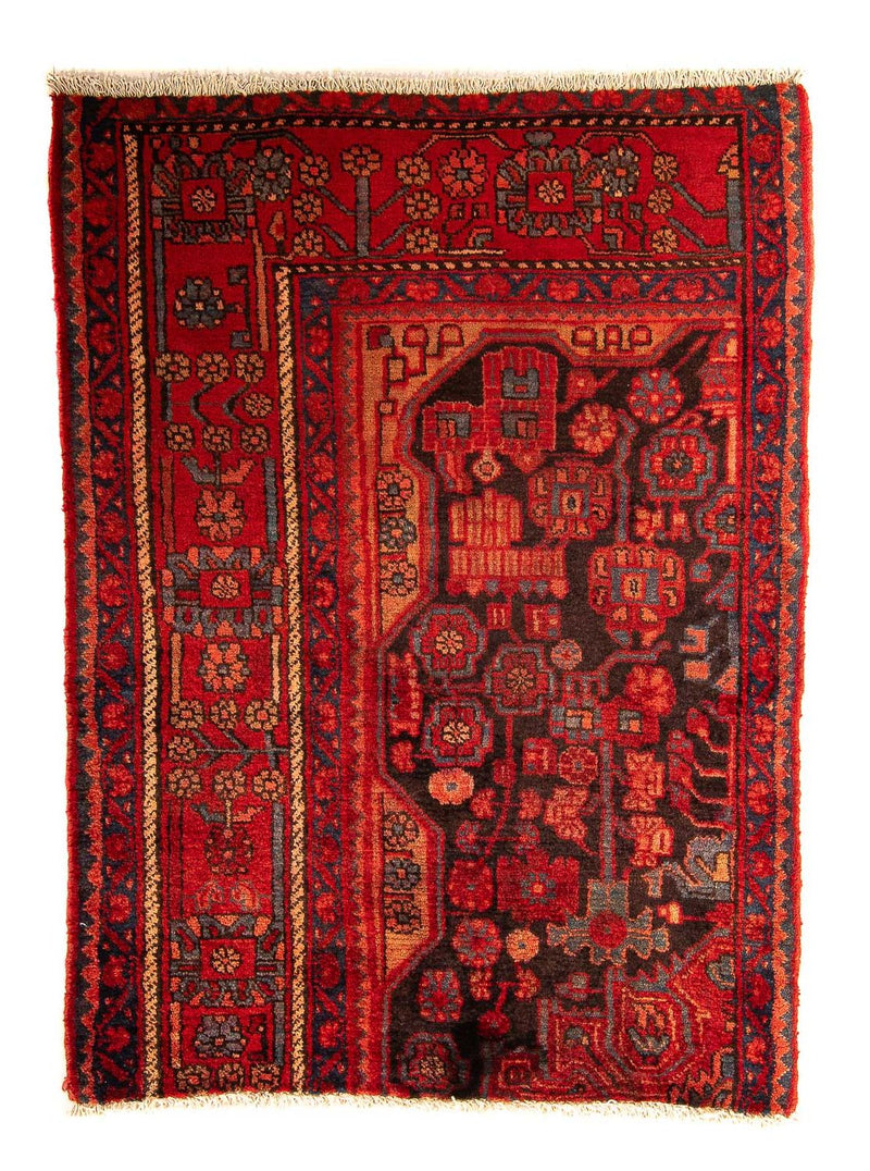 Nahavand Teppich 95x132cm - Perserteppich - dunkelrot